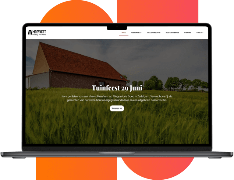 NYTHOUSE bouwde de website voor www.moeyaertcatering.be, een catering bedrijf dat vers en veel ten harte neemt. Ivan, Ann & Jelle zijn echte bourgondiers die een top keuken op locatie brengt, hun atelier bevindt zich in Waardamme. We bouwde de website met het idee dat er ook afhaal kon besteld worden op de website, we bouwde dus een uitgebreide formulier waarin mensen hun favoriete gerechten kunnen bestellen. Ook helpen we Moeyaert Catering met hun social media en hun email marketing. Het resultaat? Zij krijgen per week gemiddeld 3 a 4 bestellingen of offerte aanvragen binnen op een organisch manier (zonder advertenties). Een geslaagde website, die zichzelf ondertussen al meer dan terug heeft betaald.