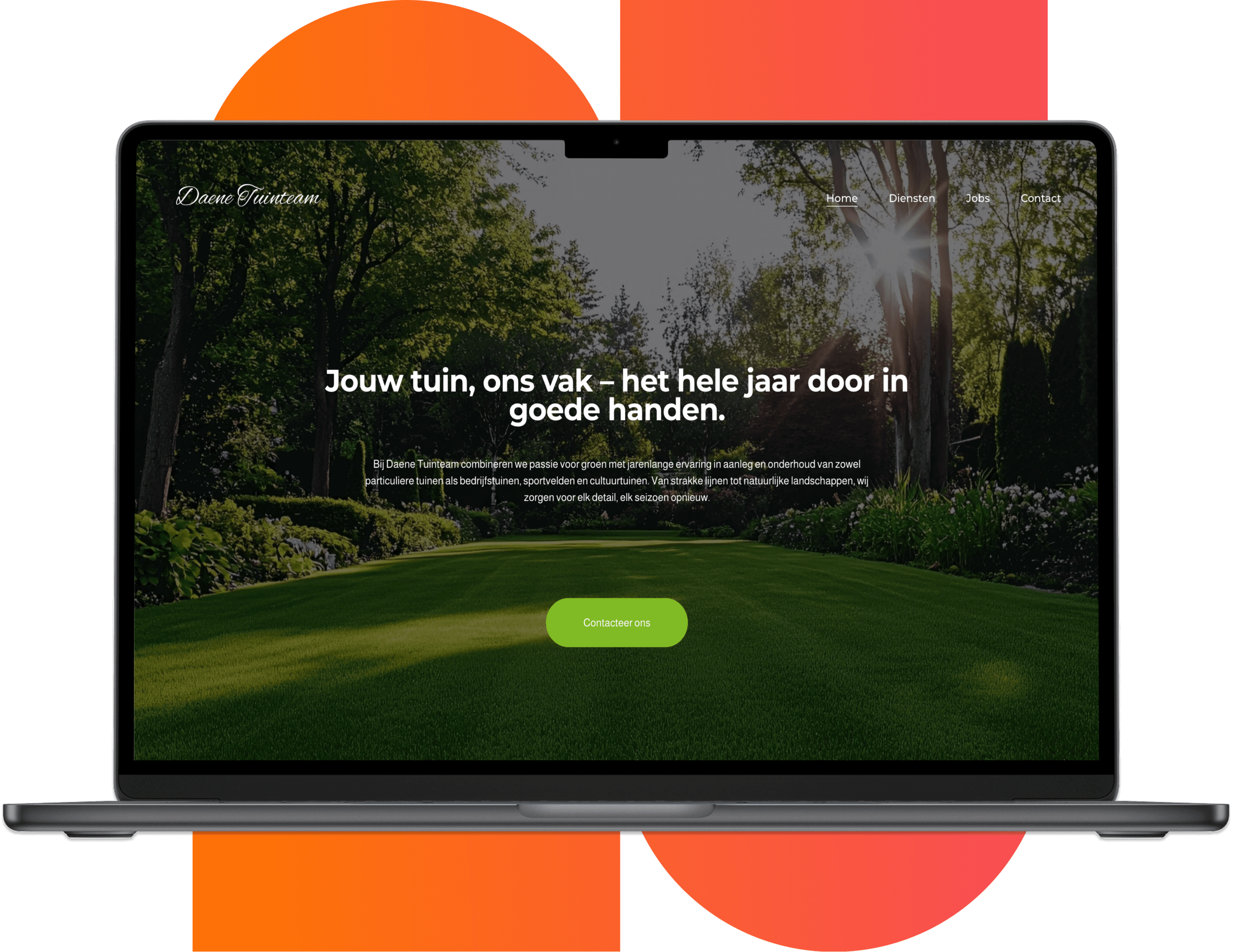 Voor Daene Tuinteam uit Ichtegem zorgden we voor een modernere look en een beter online bereik. Deze tuinaannemer heeft nu een razendsnelle website die volledig gericht is op het omzetten van bezoekers naar klanten. Dankzij het overzichtelijke design vinden potentiële klanten direct de weg naar een gerichte online offerteaanvraag. Een tevreden klant!